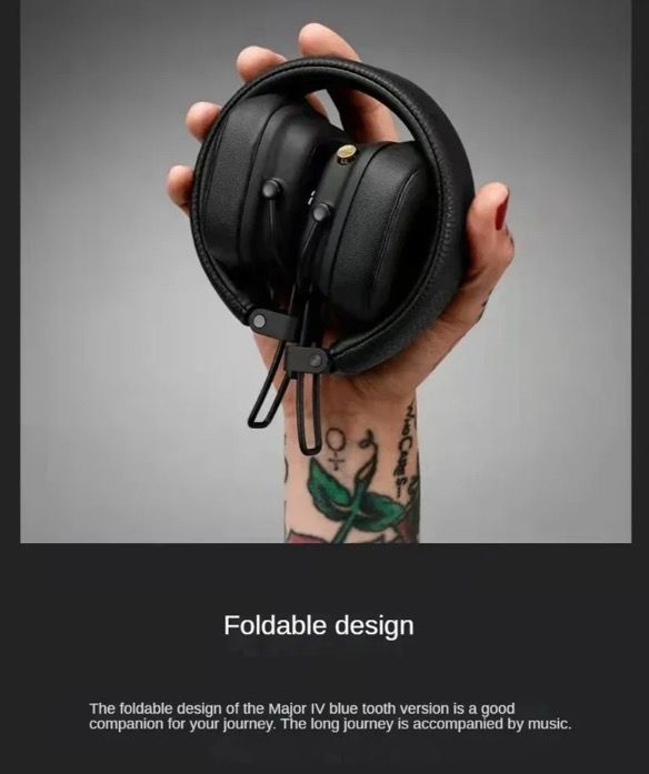 Marshall Major IV Auriculares Inalámbricos Bluetooth Sonido de Firma y Carga Inalámbrica para Entusiastas Música