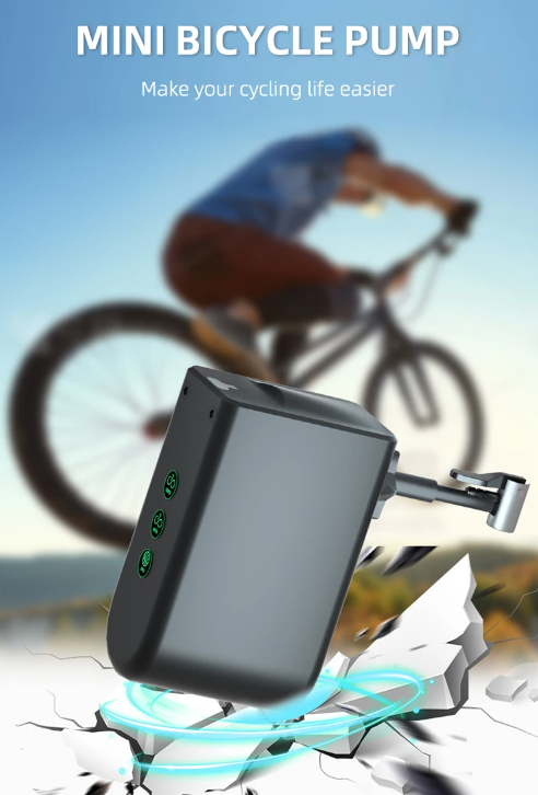 HT09 Mini Bomba de Aire para Bicicleta Eléctrica Portátil con Sensor de Presión de Alta Precisión y Diseño Ligero
