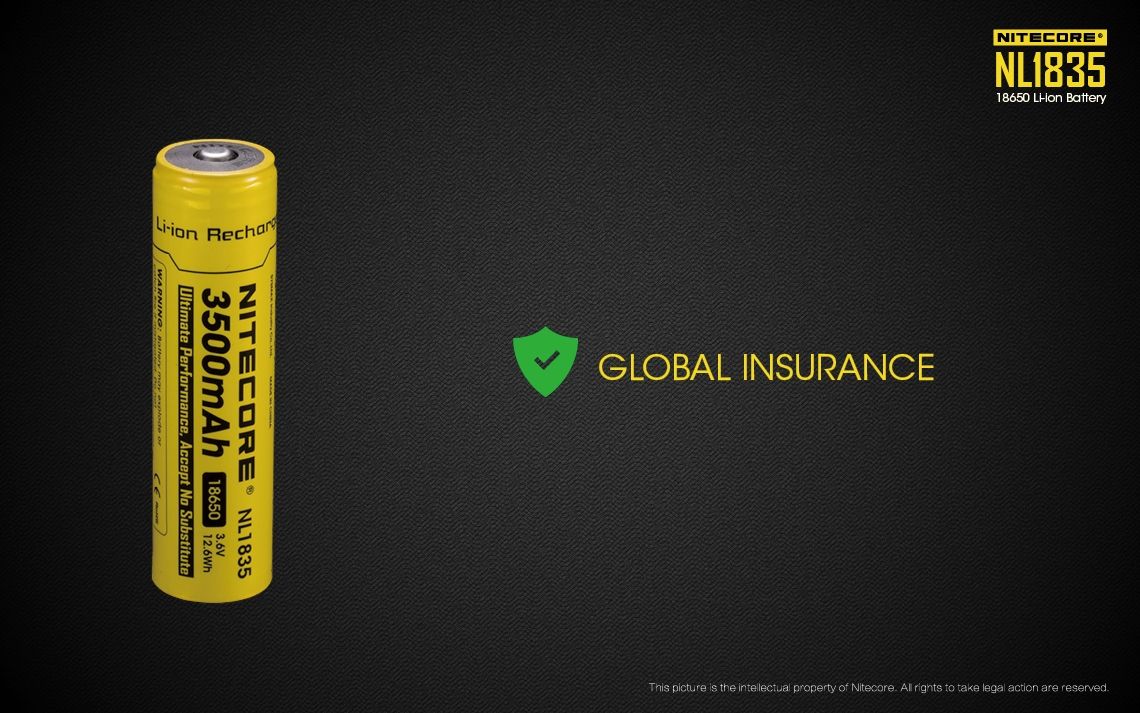 Nitecore 18650 NL1835 3500mAh Batería recargable de iones de litio para energía duradera y rendimiento confiable