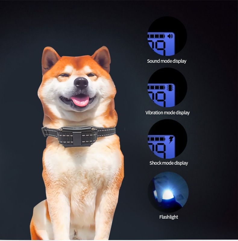 Collar de entrenamiento para perros eléctrico 800m, impermeable, pantalla LCD, niveles ajustables humanos, recargable
