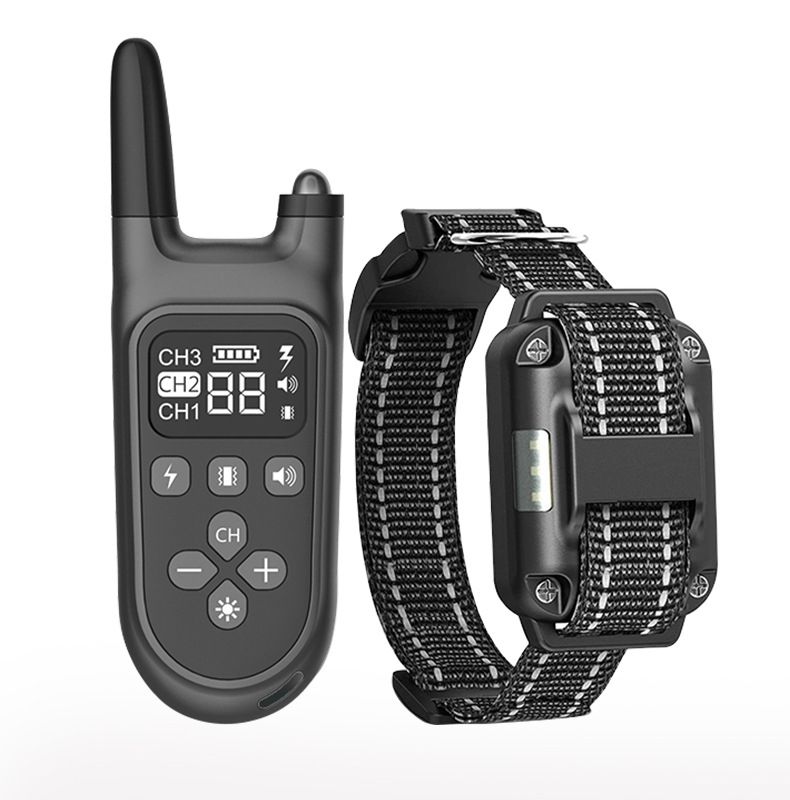 Collar de entrenamiento para perros eléctrico 800m, impermeable, pantalla LCD, niveles ajustables humanos, recargable