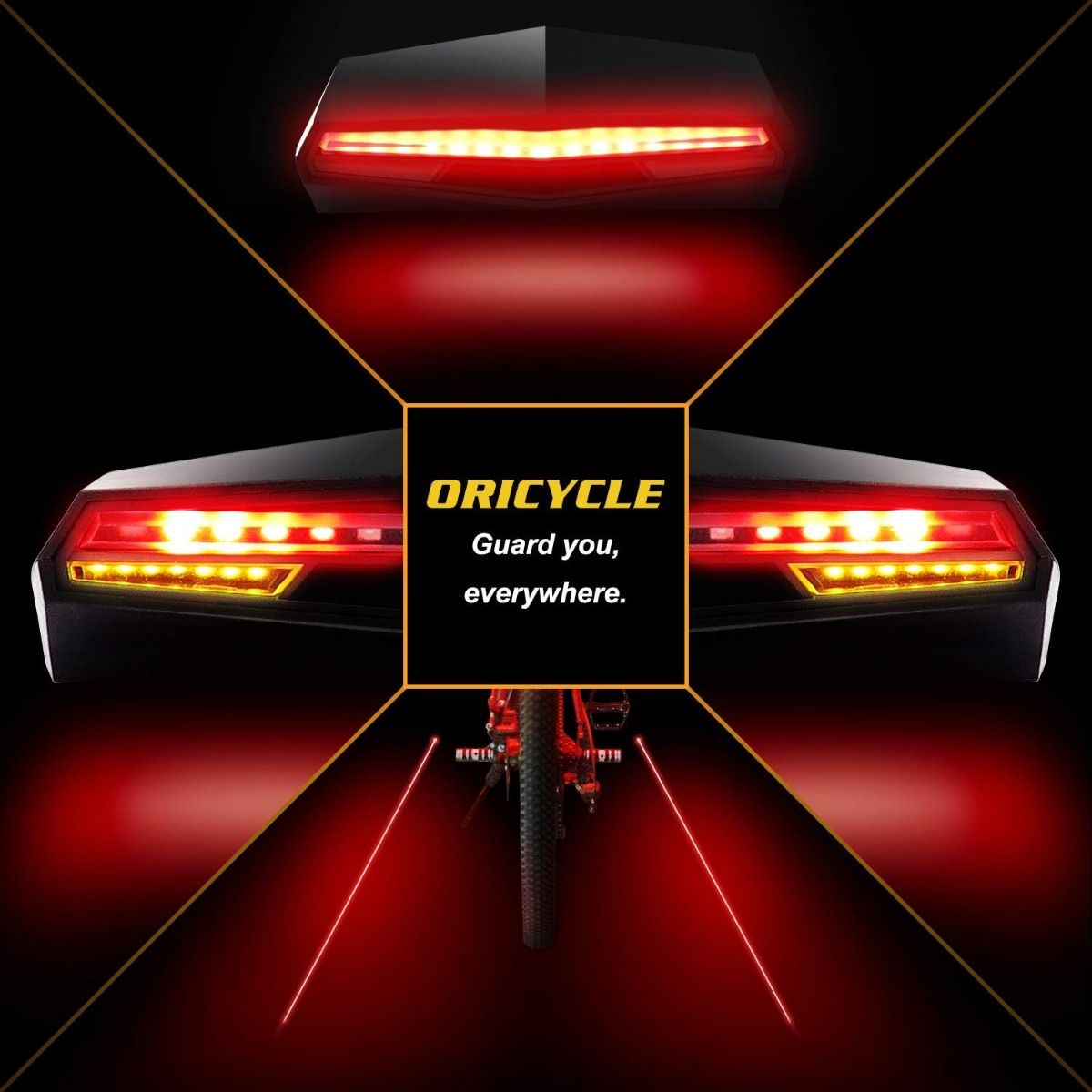 Ampulla C1 Luz Trasera Bicicleta LED con Control Remoto para Seguridad y Carril Láser
