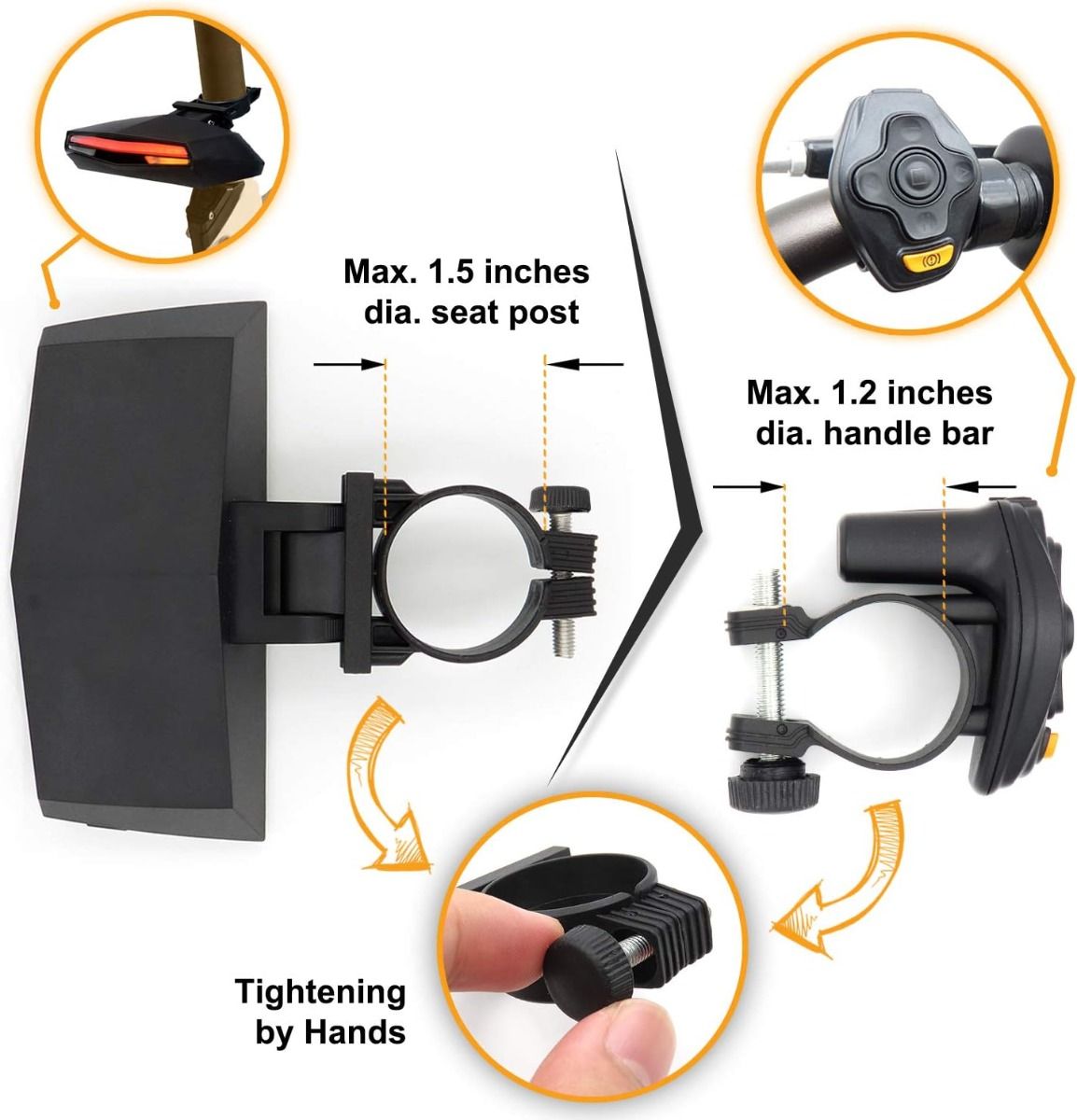 Ampulla C1 Luz Trasera Bicicleta LED con Control Remoto para Seguridad y Carril Láser