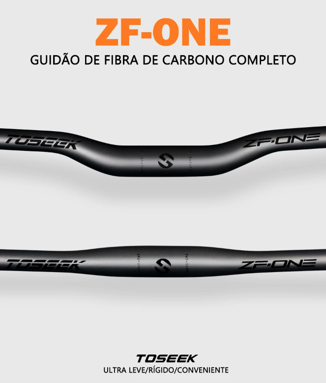 Manillar de bicicleta TOSEEK ZF-ONE MTB completo en fibra de carbono 31.8mm negro mate opción 580 a 760mm