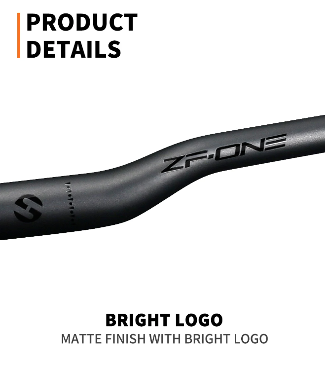 Manillar de bicicleta TOSEEK ZF-ONE MTB completo en fibra de carbono 31.8mm negro mate opción 580 a 760mm