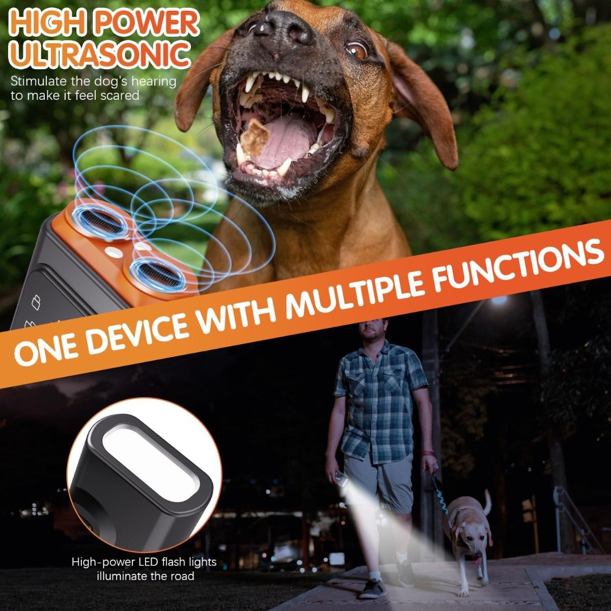 Dispositivo Antiladridos Bark Guard: portatil, ultrasónico, para perros, ¡sin ladridos!