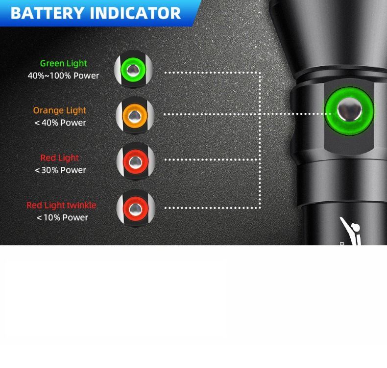 Linterna de buceo P70, Linterna de buceo de 5000 lúmenes súper brillante, Linterna submarina impermeable IPX8 para buceo nocturno, Luz sumergible a 200 metros