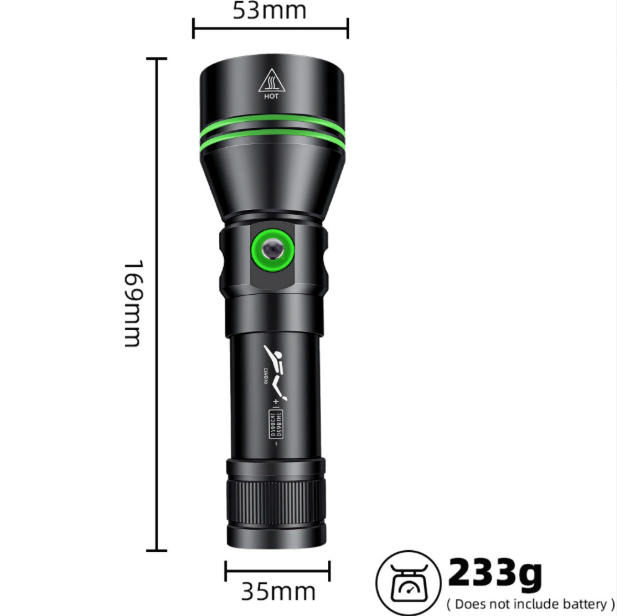 Linterna de buceo P70, Linterna de buceo de 5000 lúmenes súper brillante, Linterna submarina impermeable IPX8 para buceo nocturno, Luz sumergible a 200 metros
