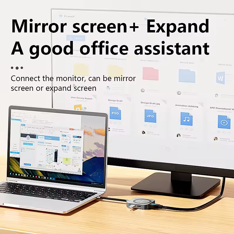Blueendless M. 2 estaciones de acoplamiento magnéticas, caja de unidad de estado sólido NVMe, convertidor de laptop de carga rápida HDMI de alta definición tipo-c3.2