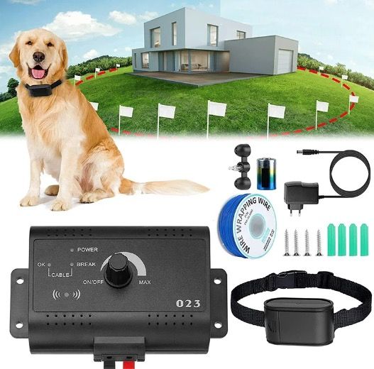 Valla Eléctrica para Mascotas Cerca Invisible para Perros con Rango Ajustable y Entrenamiento Canino Seguro