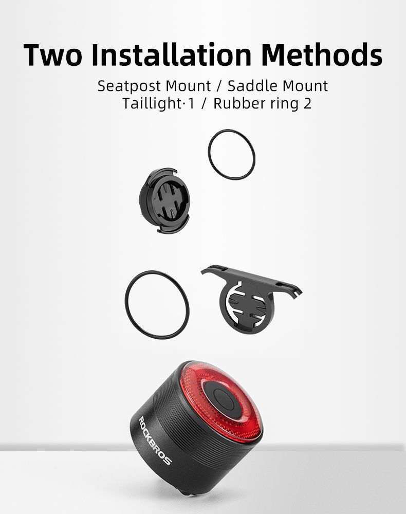 ROCKBROS Q3 Luz Trasera de Bicicleta con Sensor de Freno Inteligente IPX6 Impermeable para Seguridad en MTB y Ciclismo de Ruta