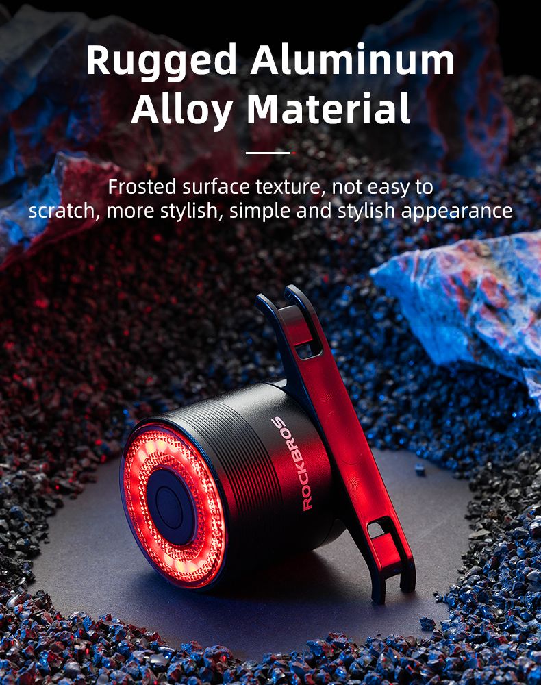 ROCKBROS Q3 Luz Trasera de Bicicleta con Sensor de Freno Inteligente IPX6 Impermeable para Seguridad en MTB y Ciclismo de Ruta