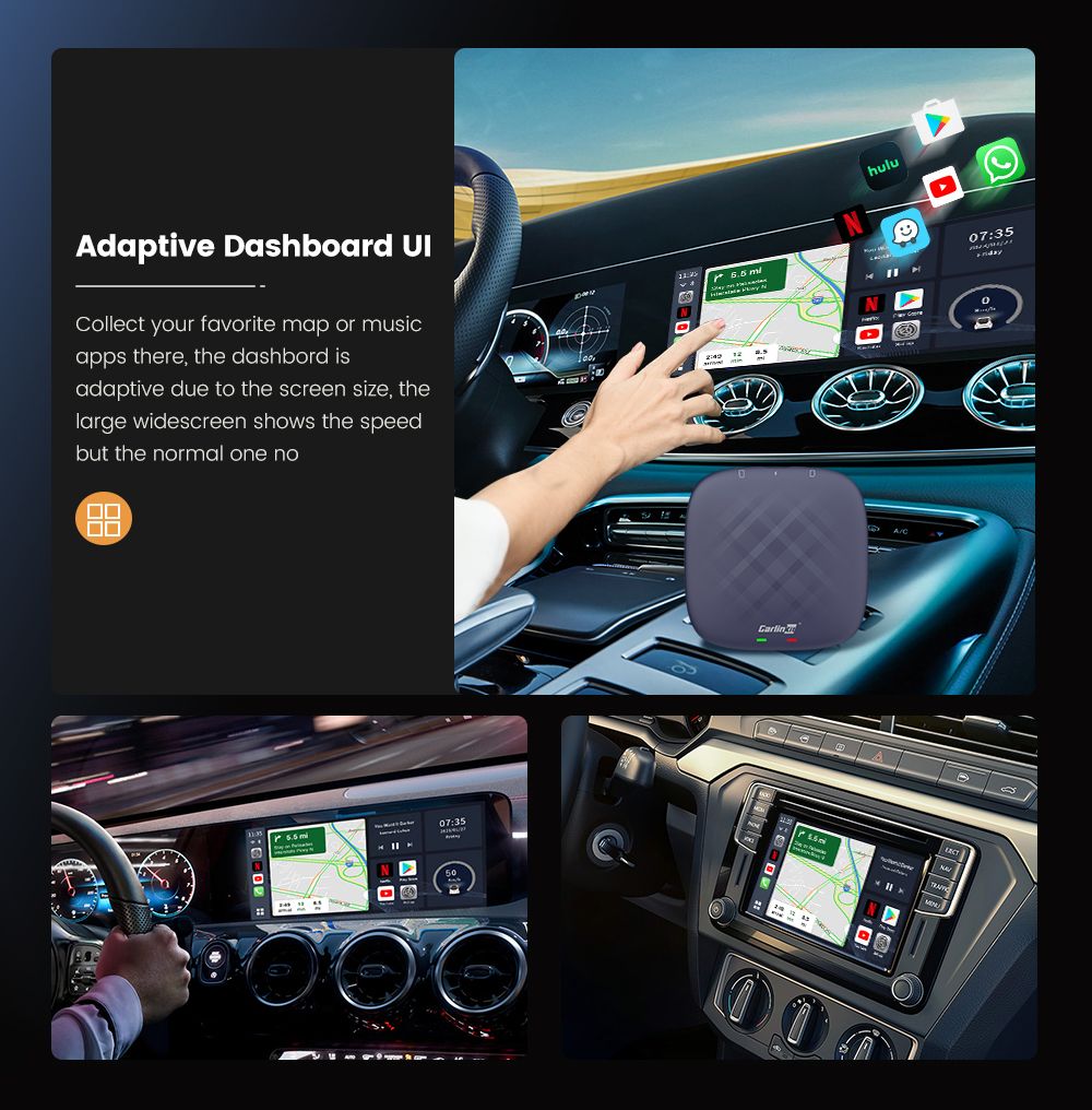 CarlinKit CarPlay Ai Box QCM6125 Android 13 Multitarea fluida con transmisión de CarPlay instalada de fábrica