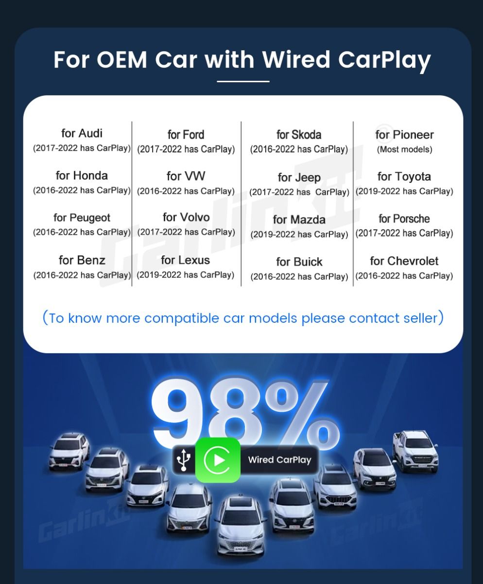 CarlinKit CarPlay Ai Box QCM6125 Android 13 Multitarea fluida con transmisión de CarPlay instalada de fábrica