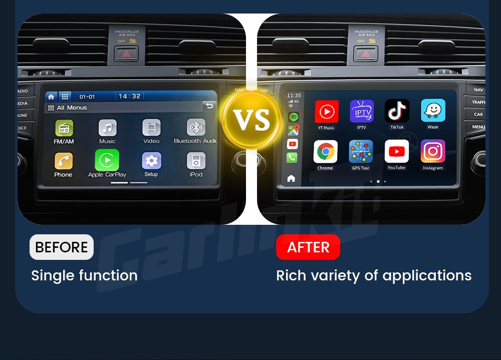 CarlinKit CarPlay Ai Box QCM6125 Android 13 Multitarea fluida con transmisión de CarPlay instalada de fábrica