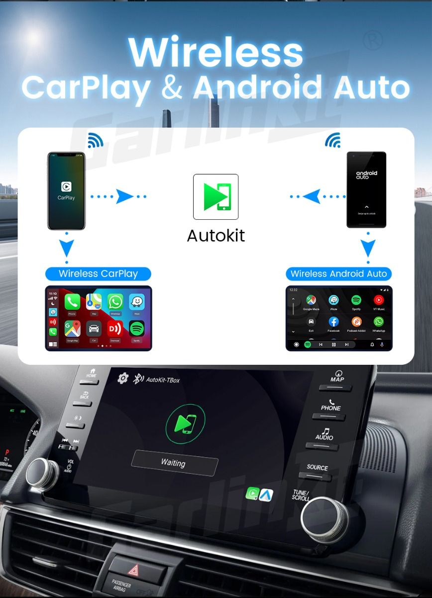 CarlinKit CarPlay Ai Box QCM6125 Android 13 Multitarea fluida con transmisión de CarPlay instalada de fábrica