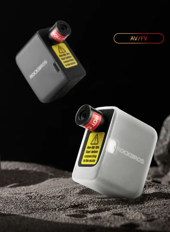 ROCKBROS Bomba de Aire Eléctrica Mini Portátil 100PSI Recargable Duradera Inflador de Neumáticos para Bicicleta, Moto y Coche