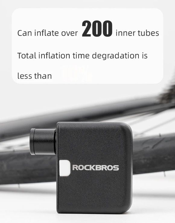 ROCKBROS Bomba de Aire Eléctrica Mini Portátil 100PSI Recargable Duradera Inflador de Neumáticos para Bicicleta, Moto y Coche