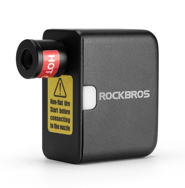 ROCKBROS Bomba de Aire Eléctrica Mini Portátil 100PSI Recargable Duradera Inflador de Neumáticos para Bicicleta, Moto y Coche