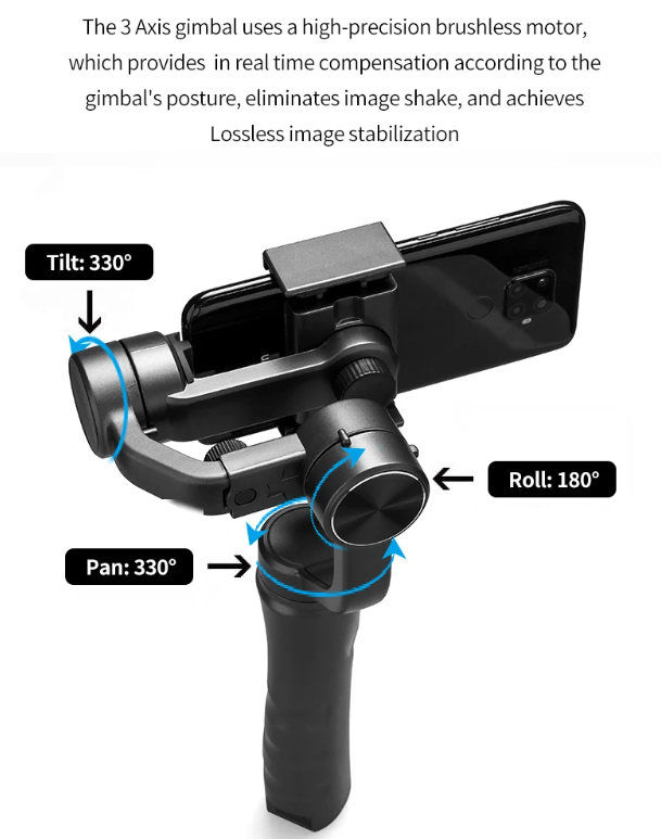 Estabilizador de mano con gimbal de 3 ejes F6, grabación de video suave, estabilizador de cámara de acción para fotografía con smartphone