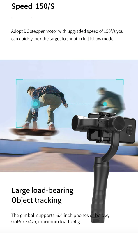 Estabilizador de mano con gimbal de 3 ejes F6, grabación de video suave, estabilizador de cámara de acción para fotografía con smartphone