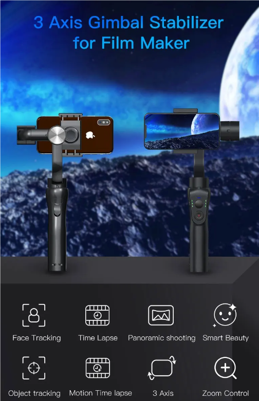 Estabilizador de mano con gimbal de 3 ejes F6, grabación de video suave, estabilizador de cámara de acción para fotografía con smartphone
