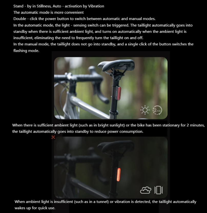 ROCKBROS Luz Trasera Bicicleta Magnética IPX6 Impermeable, Sensor Inteligente 7 Modos, Seguridad Nocturna MTB/Urbana
