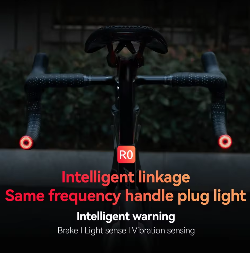ROCKBROS R0 Luz Tapón Manillar Tipo-C | Luz Trasera MTB Carretera | Seguridad y Visibilidad Ciclismo