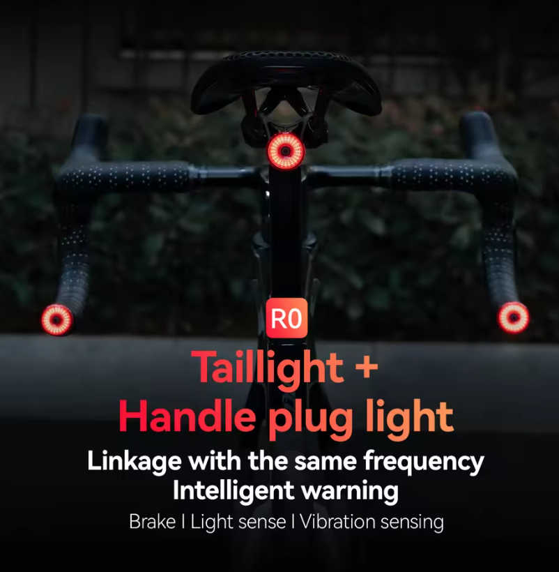 ROCKBROS R0 Luz Tapón Manillar Tipo-C | Luz Trasera MTB Carretera | Seguridad y Visibilidad Ciclismo