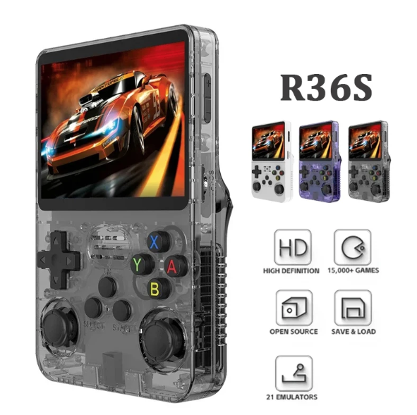 Consola R36S Pantalla IPS 3.5 Jugador Portátil 10000 Juegos Clásicos Nostalgia Joystick Alta Precisión