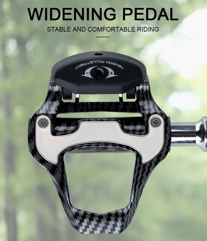 Pedal de bicicleta de carretera RACEWORK, ultra ligero, fibra de carbono, autoblocante, compatible con SPD Keo, ideal para entusiastas del ciclismo.