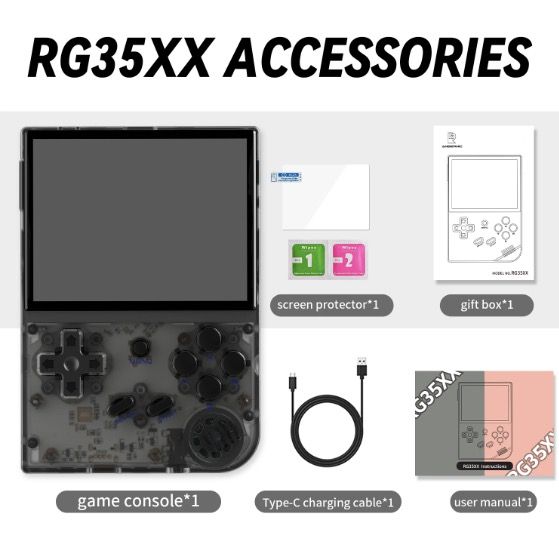 ANBERNIC RG35XX Consola Portátil Retro Juegos Clásicos Pantalla IPS Vibrante 3.5" Soporte PSP Diseño Elegante