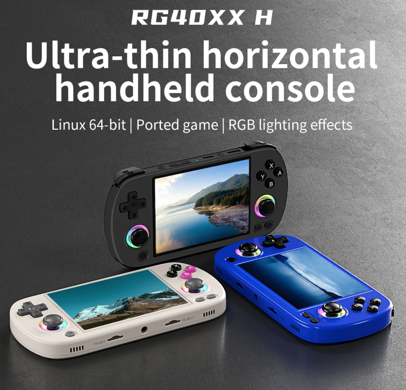 ANBERNIC RG40XX H Consola Retro Portátil, Linux 64 bits, IPS 4.0", Juegos Clásicos, Videojuegos