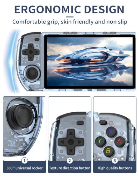 POWKIDDY RGB10 MAX3 Consola Juegos Retro Portátil IPS 5" Resolución 1280x720 RK3566 para Experiencia Clásica