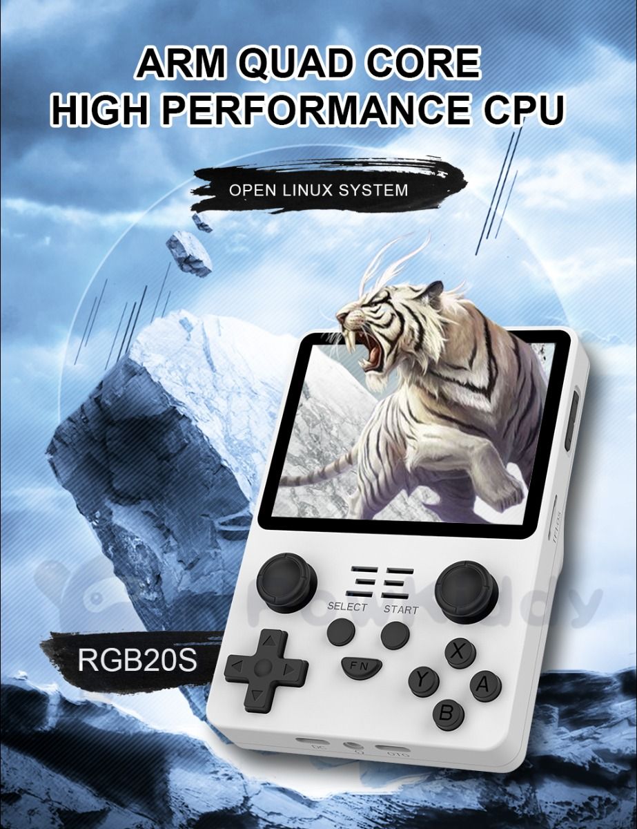 POWKIDDY RGB20S Consola Portátil 3.5 Pulgadas Pantalla HD Dispositivo de Juegos Retro para Niños Entusiastas del Retro Regalos