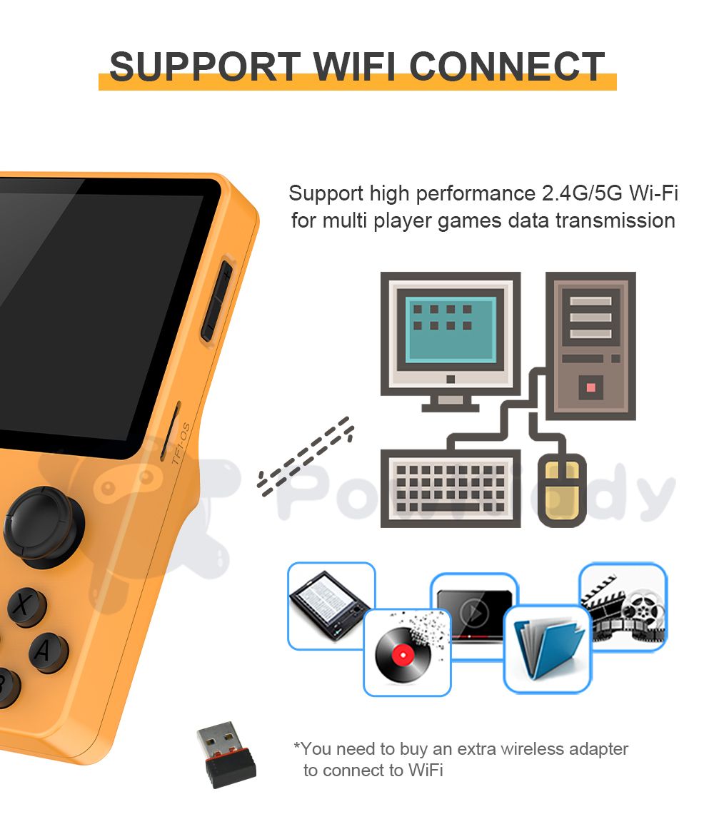 POWKIDDY RGB20S Consola Portátil 3.5 Pulgadas Pantalla HD Dispositivo de Juegos Retro para Niños Entusiastas del Retro Regalos