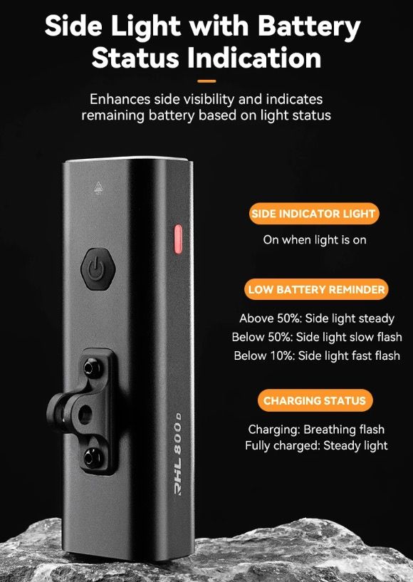 Luz delantera ROCKBROS RHL-1000LUMEN impermeable tipo C ciclismo nocturno LED 1000 lúmenes alta visibilidad