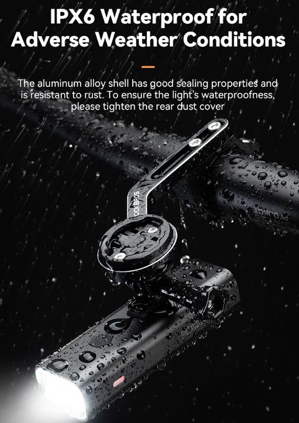 Luz delantera ROCKBROS RHL-1000LUMEN impermeable tipo C ciclismo nocturno LED 1000 lúmenes alta visibilidad