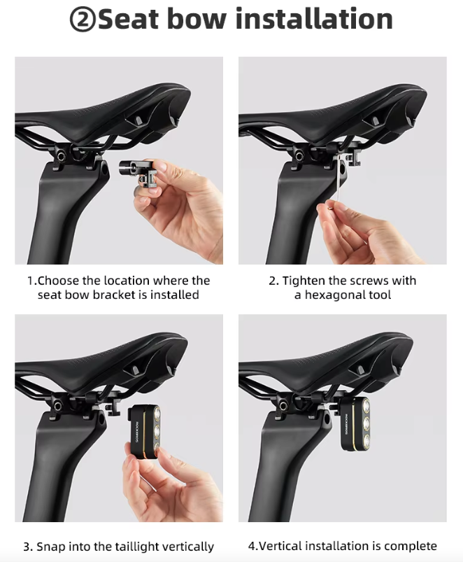 ROCKBROS Luz Trasera Inteligente Ciclista: Freno, Tipo-C, IP64. Seguridad Día/Noche en Carretera/Montaña