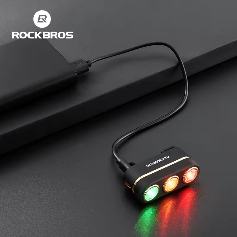 ROCKBROS Luz Trasera Inteligente Ciclista: Freno, Tipo-C, IP64. Seguridad Día/Noche en Carretera/Montaña