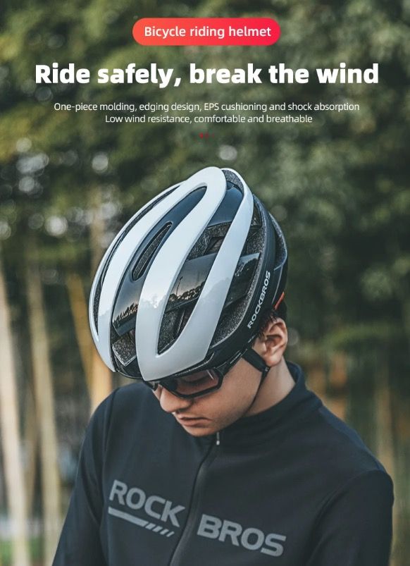 ROCKBROS Casco de bicicleta ultraligero Casco de ciclismo con tecnología anti-sudor Resistente a impactos para deportes al aire libre