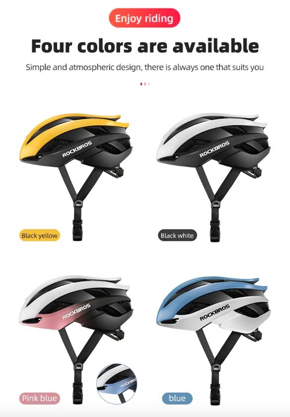 ROCKBROS Casco de bicicleta ultraligero Casco de ciclismo con tecnología anti-sudor Resistente a impactos para deportes al aire libre