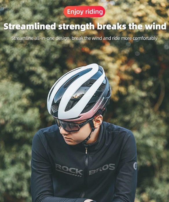 ROCKBROS Casco de bicicleta ultraligero Casco de ciclismo con tecnología anti-sudor Resistente a impactos para deportes al aire libre