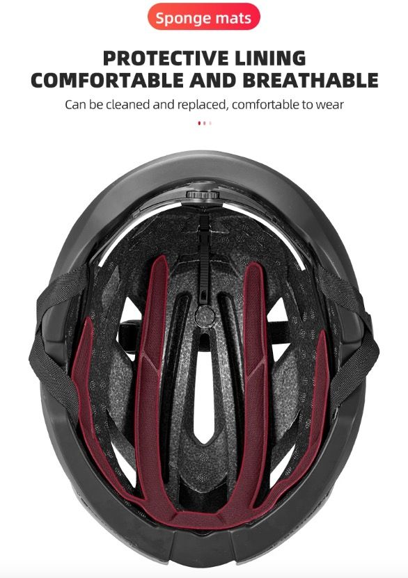 ROCKBROS Casco de bicicleta ultraligero Casco de ciclismo con tecnología anti-sudor Resistente a impactos para deportes al aire libre