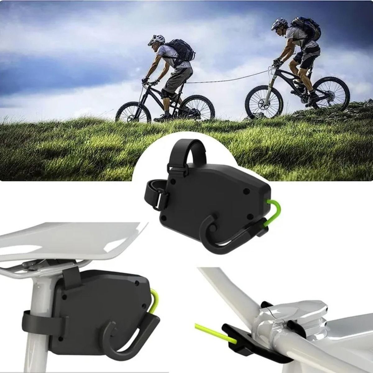 Cuerda de remolque para bicicleta flexible retráctil, tractor de bicicleta para niños, ciclismo de montaña, aventuras familiares, fácil instalación