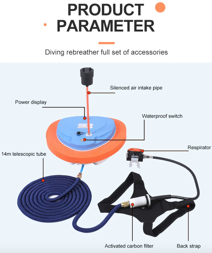 Ventilador de buceo Z270 Z500 Regulador de respiración recargable para una exploración acuática cómoda