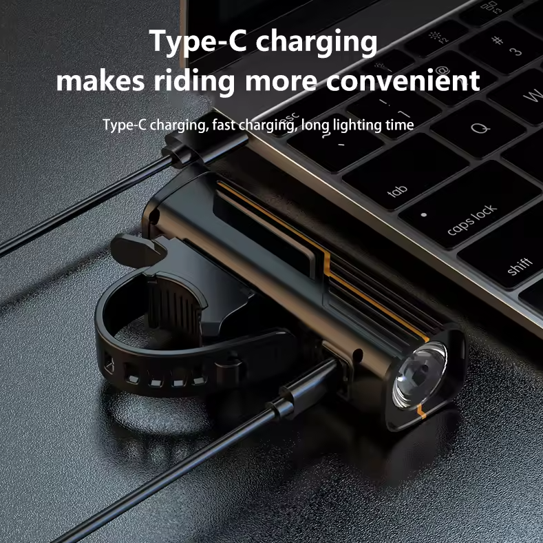 B9 Luz Delantera para Bicicleta con Carga Tipo C, Faro para Bicicleta de Montaña y Carretera, Accesorios para Ciclismo al Aire Libre