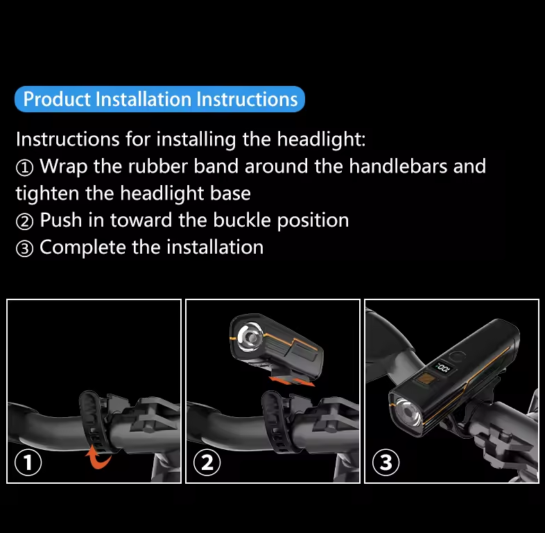 B9 Luz Delantera para Bicicleta con Carga Tipo C, Faro para Bicicleta de Montaña y Carretera, Accesorios para Ciclismo al Aire Libre