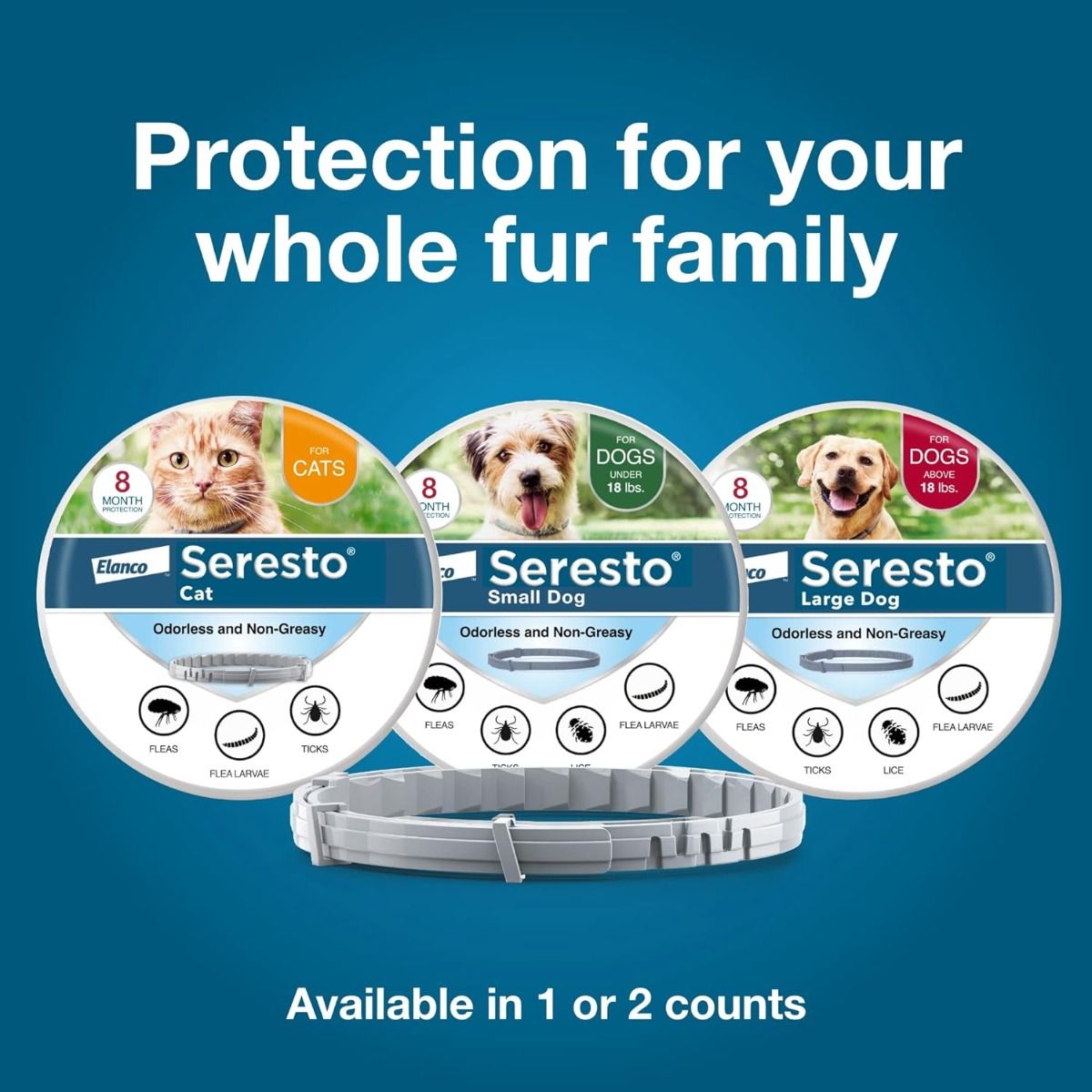 Seresto Perros Grandes | Collar Antipulgas y Garrapatas | 8 Meses Protección | Veterinarios Recomiendan