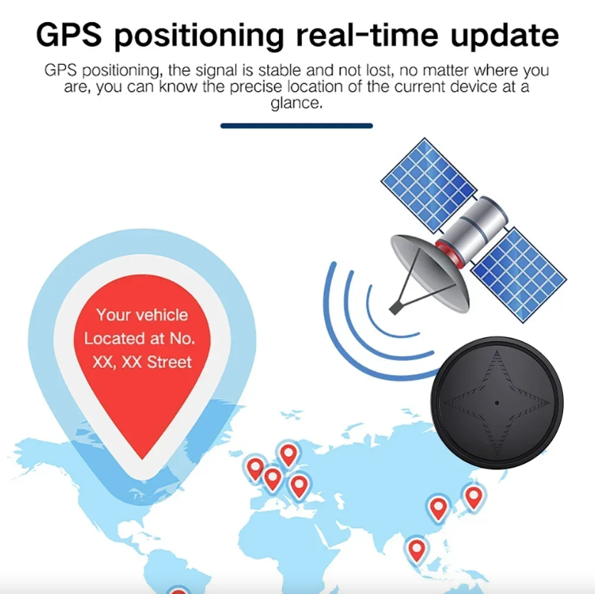 Mini Rastreador GPS con Montaje Magnético Fuerte para Coche, Motocicleta, Camión - Localizador de Seguimiento en Tiempo Real para Vehículo - Rastreador GPS Antipérdida